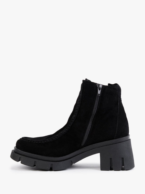 Leamy Black Suede Ankle Boots
