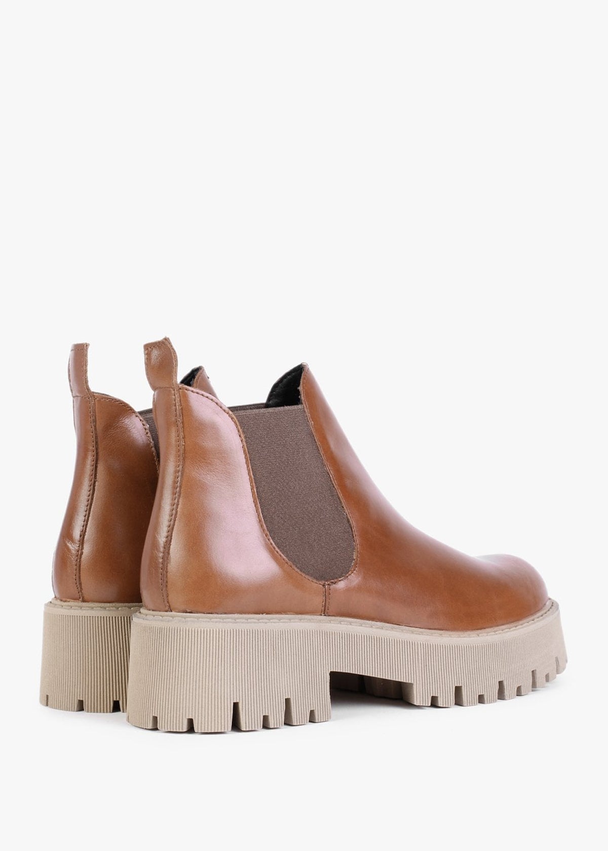 Lizzie Tan Leather Chelsea Boots