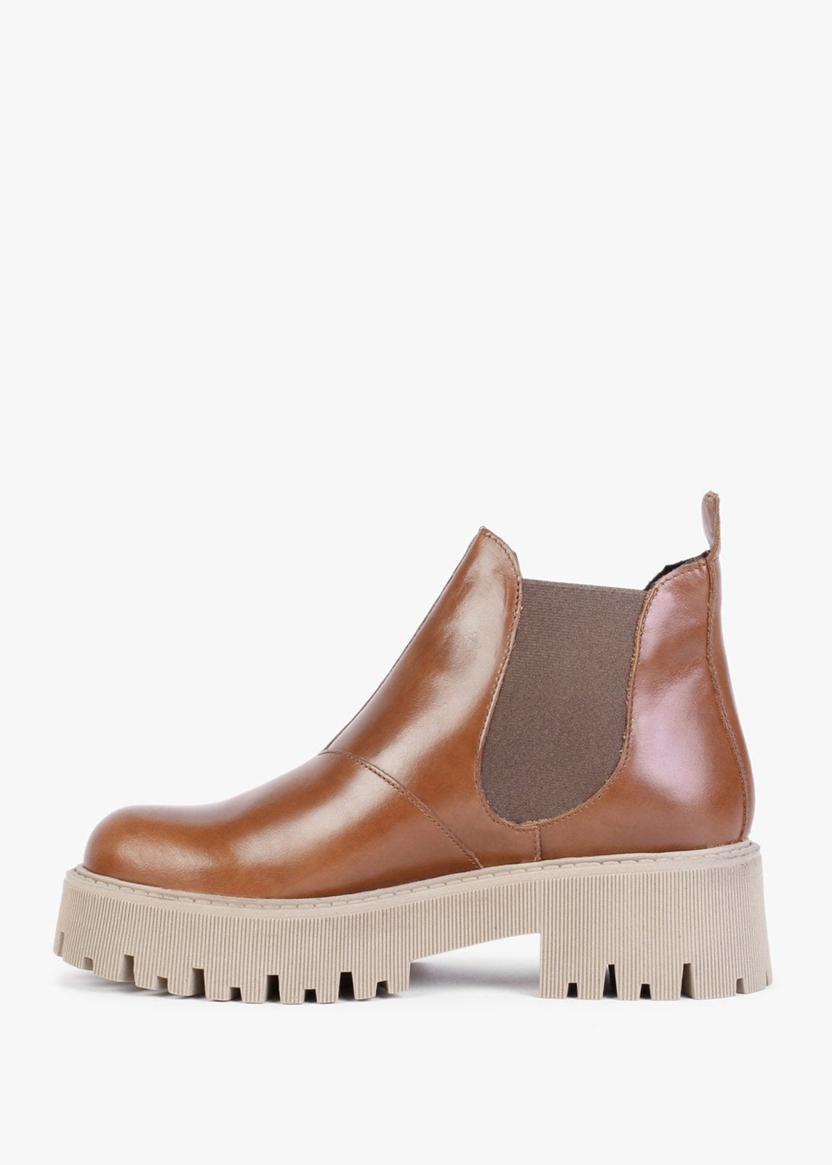 Lizzie Tan Leather Chelsea Boots