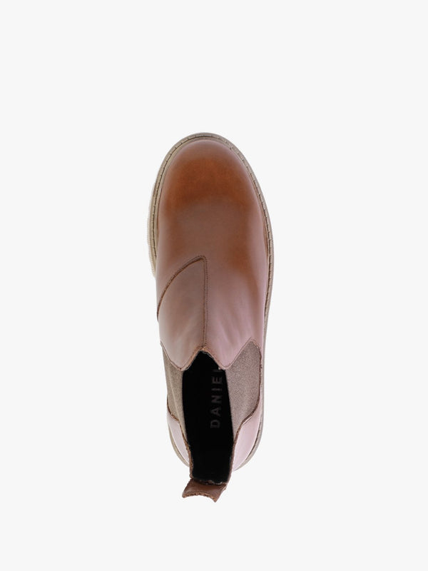 Lizzie Tan Leather Chelsea Boots