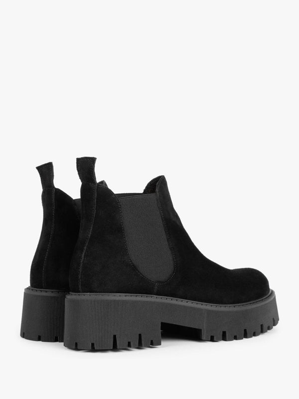 Lizzie Black Suede Chelsea Boots