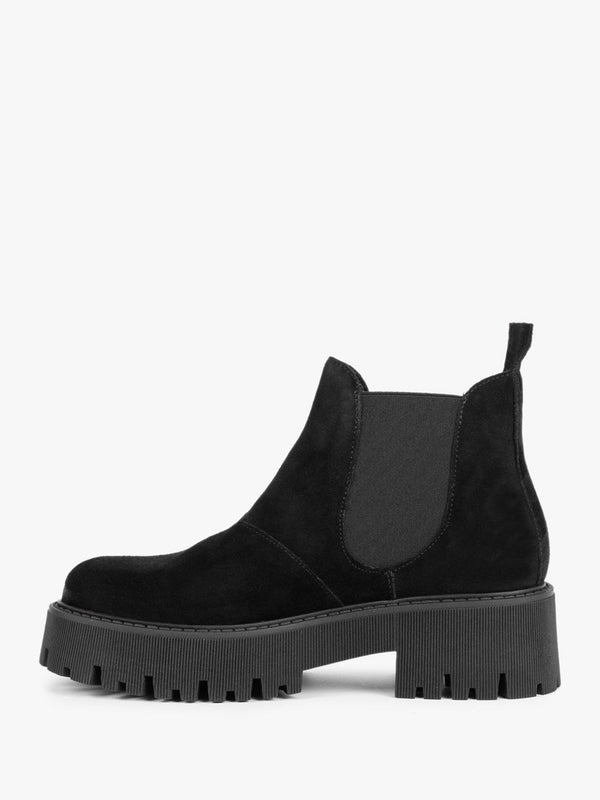 Lizzie Black Suede Chelsea Boots