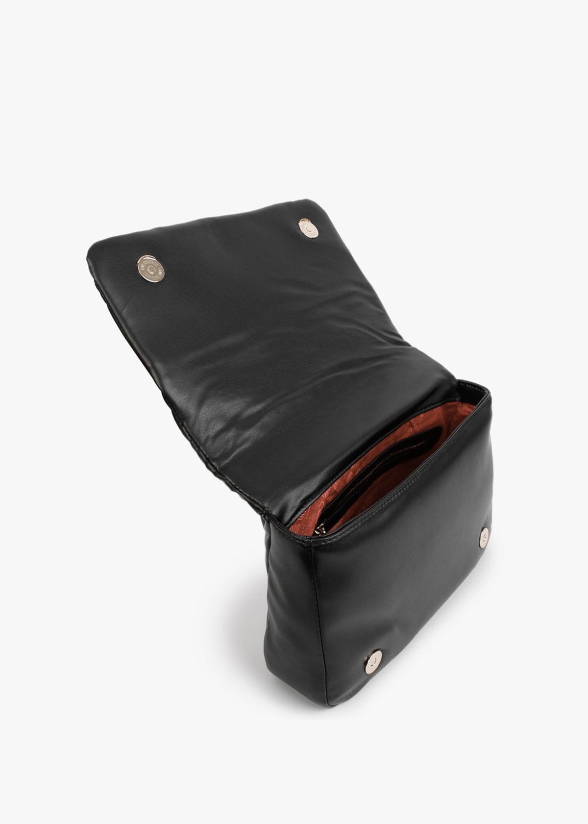 Heart Embossed Black Top Handle Bag