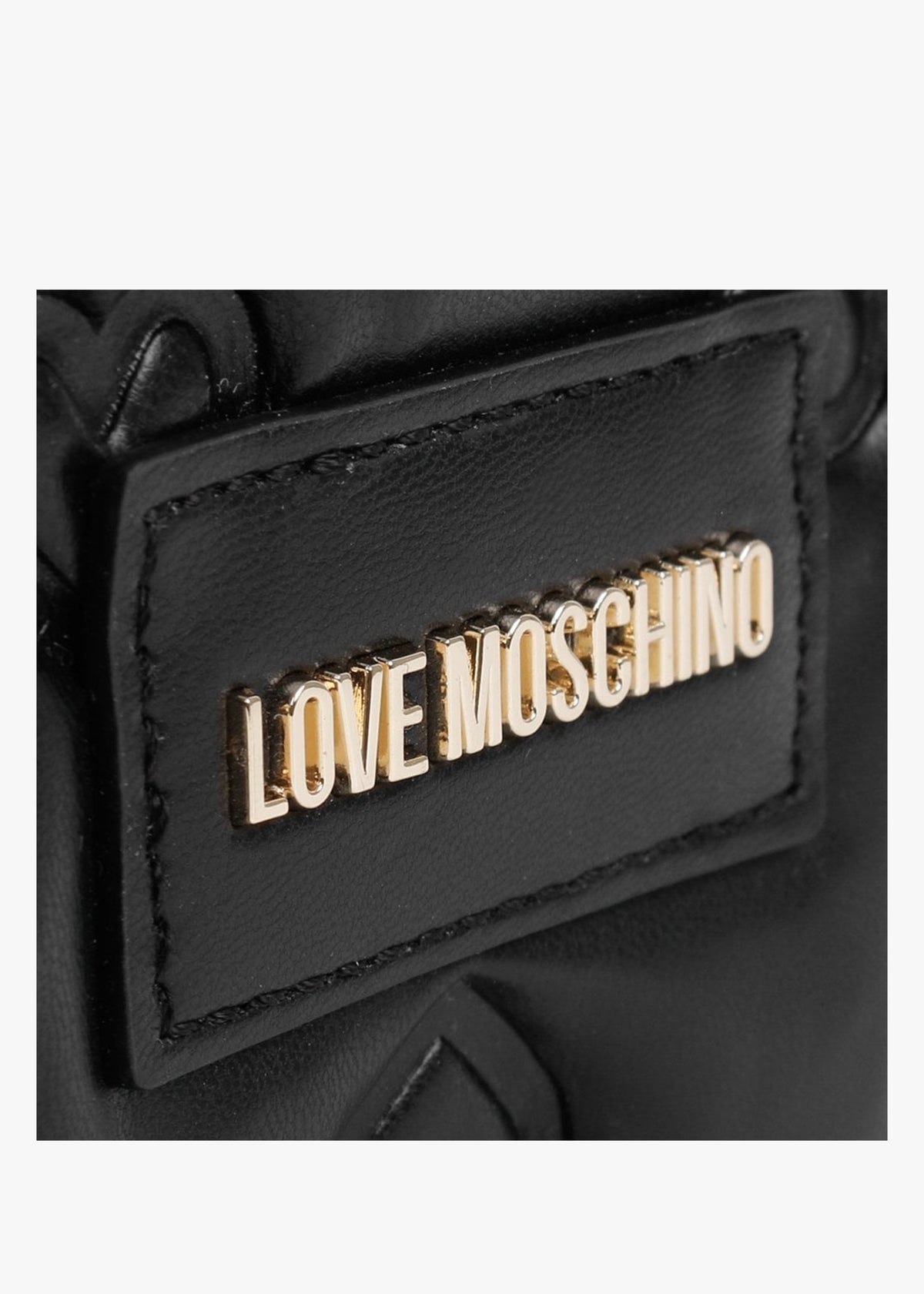 Heart Embossed Black Top Handle Bag
