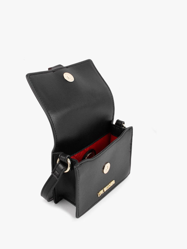 Small Saffiano Black Cross-Body Bag