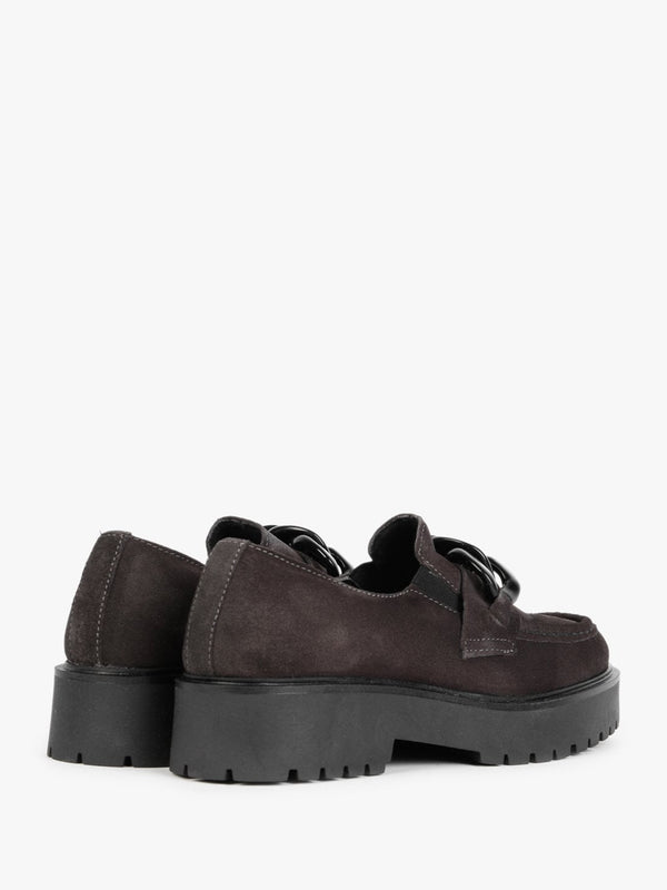 Loopy Brown Suede Chunky Loafers