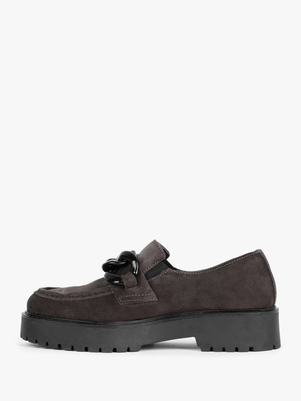 Loopy Brown Suede Chunky Loafers