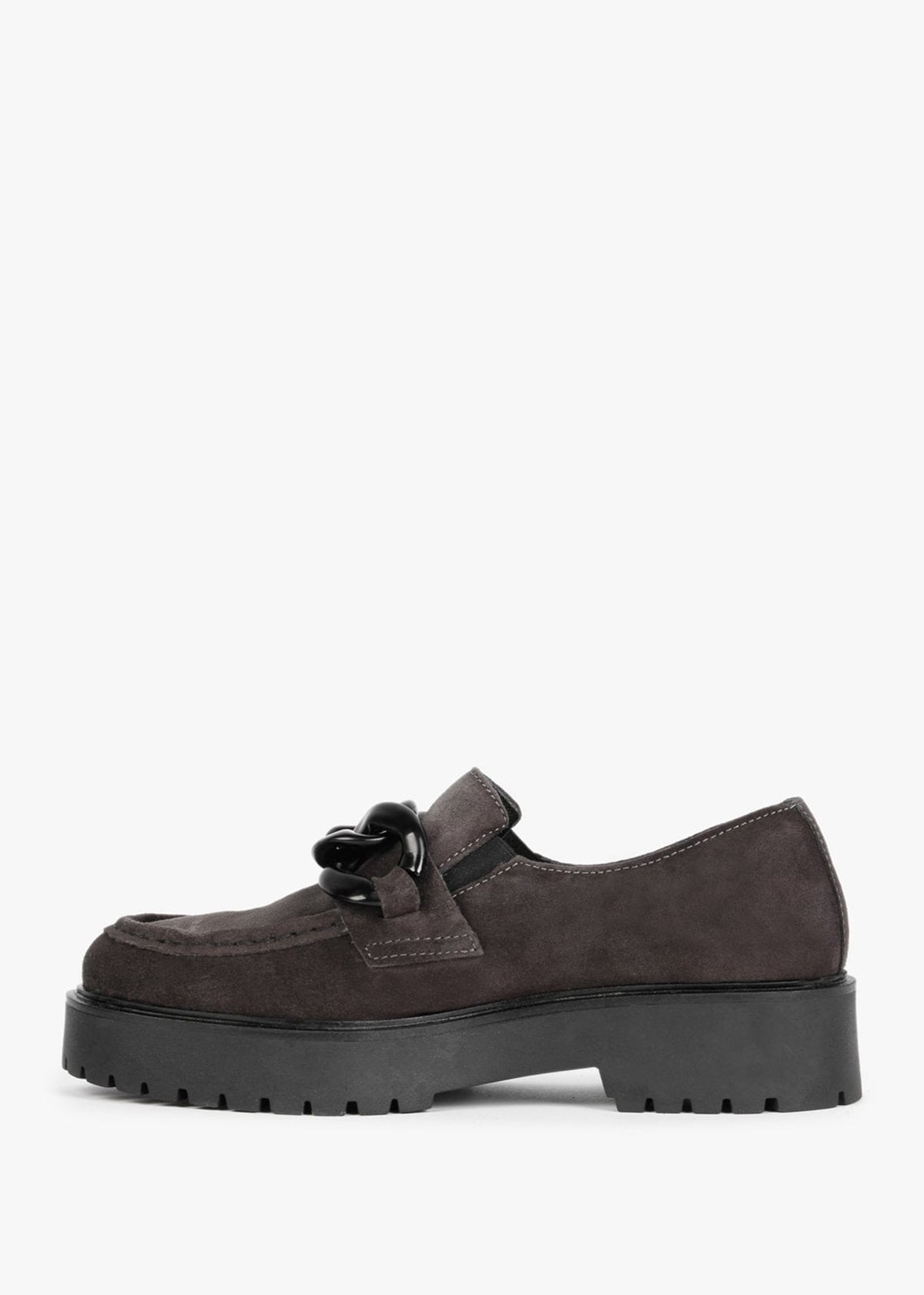 Loopy Brown Suede Chunky Loafers