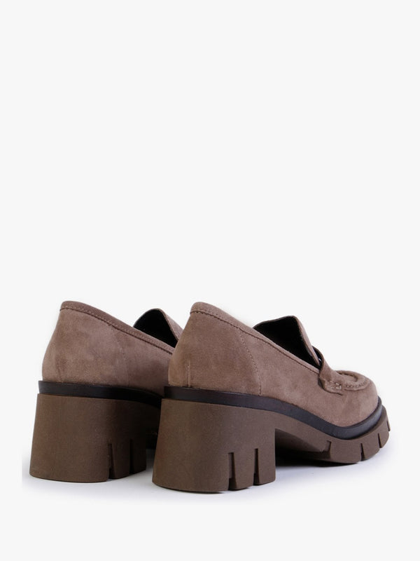 Luckyloaf Taupe Suede Chunky Loafers