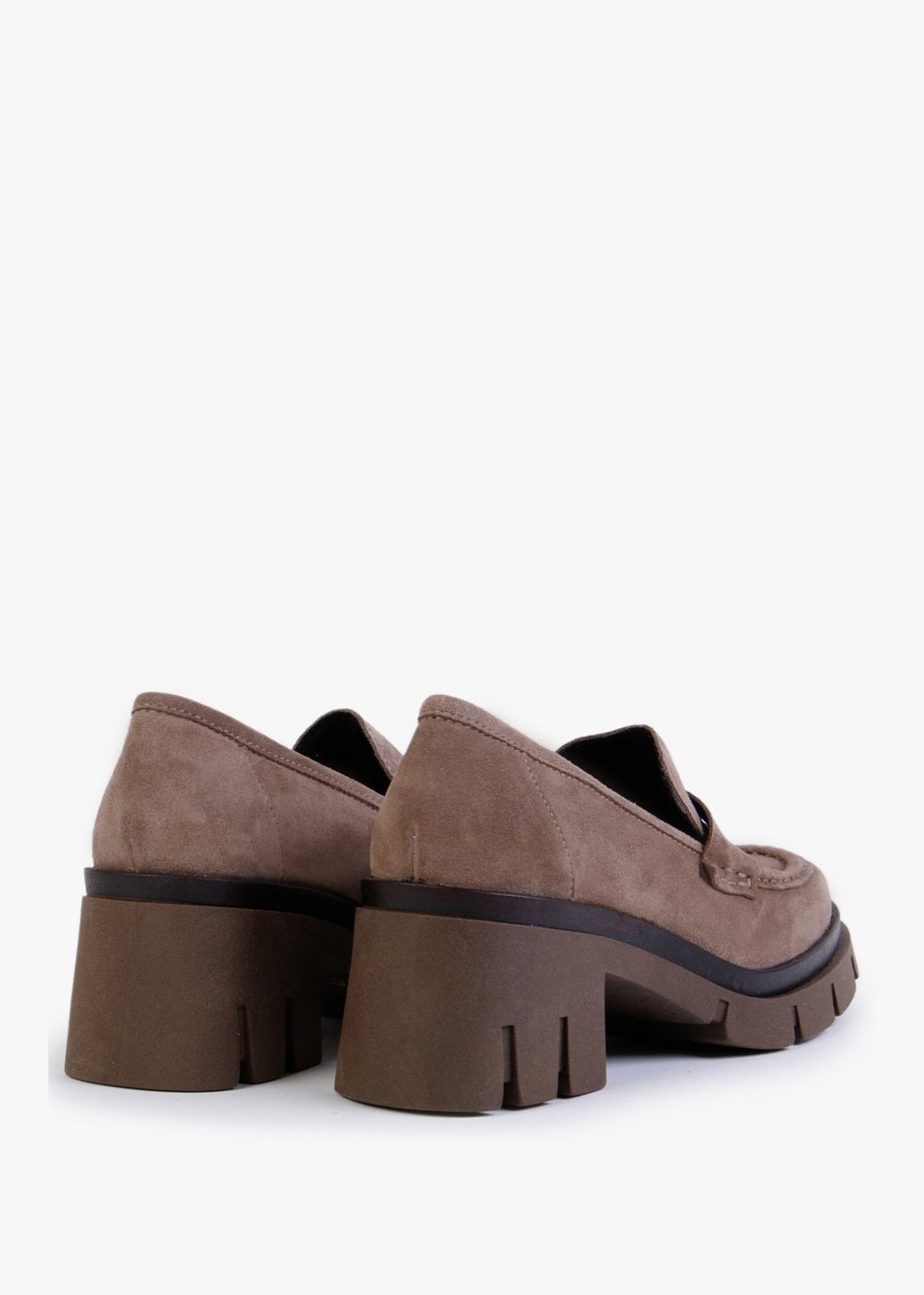 Luckyloaf Taupe Suede Chunky Loafers