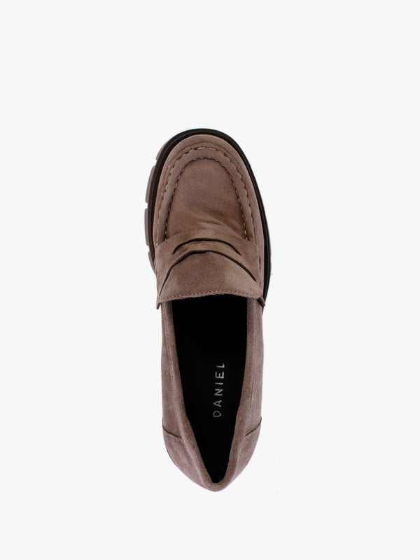 Luckyloaf Taupe Suede Chunky Loafers