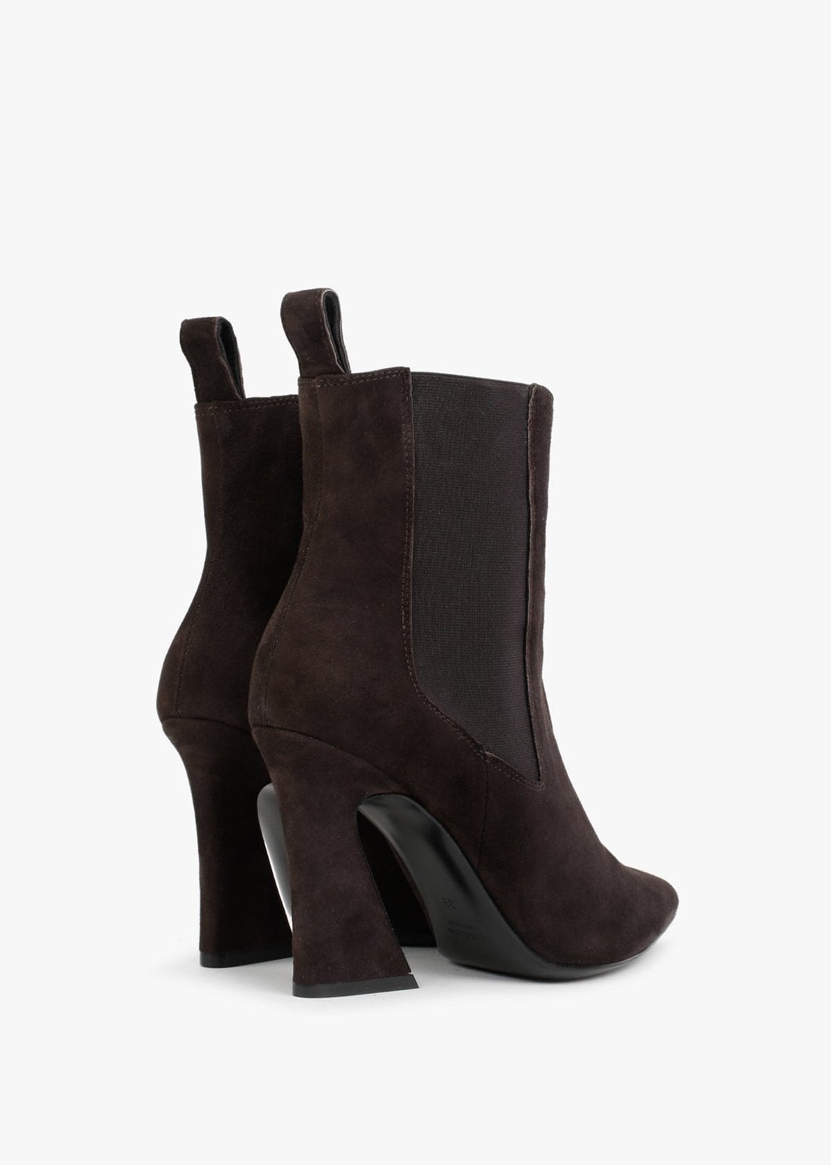 Nelsea Brown Suede Shaped Heel Ankle Boots