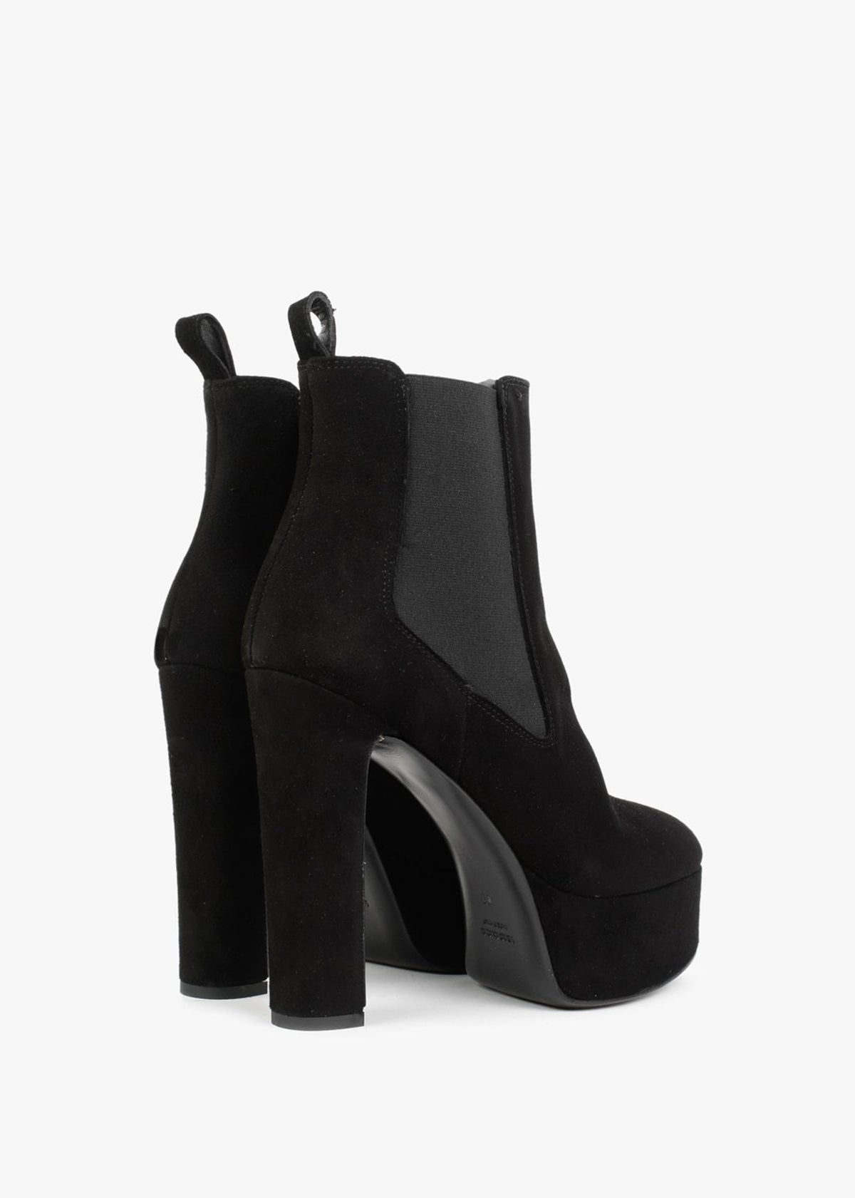 Noblock Black Suede Platform Ankle Boots