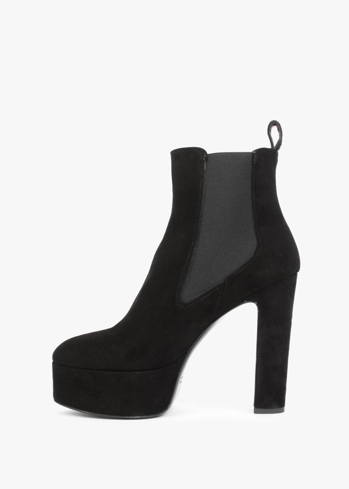 Noblock Black Suede Platform Ankle Boots