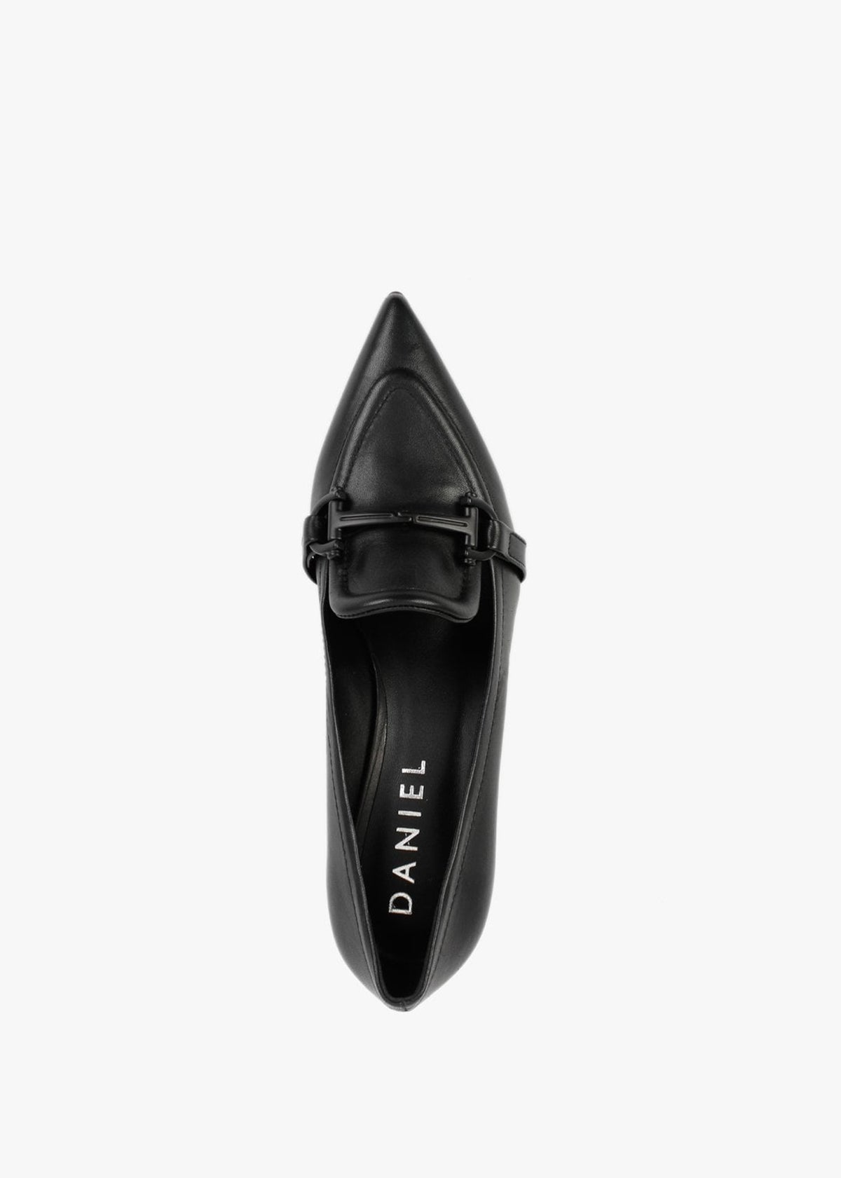 Nobuck Black Leather Kitten Heel Court Shoes