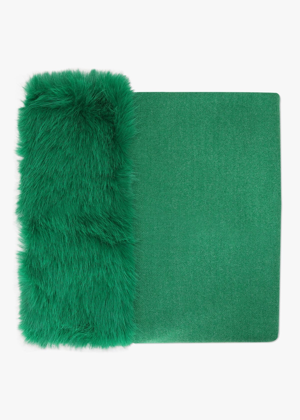 Green Faux Fur Collar Shawl