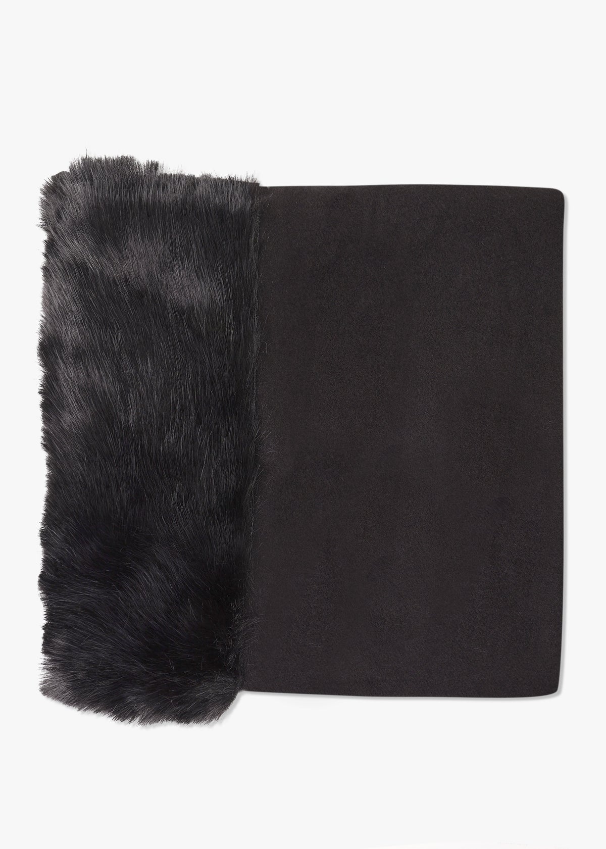 Black Faux Fur Collar Shawl
