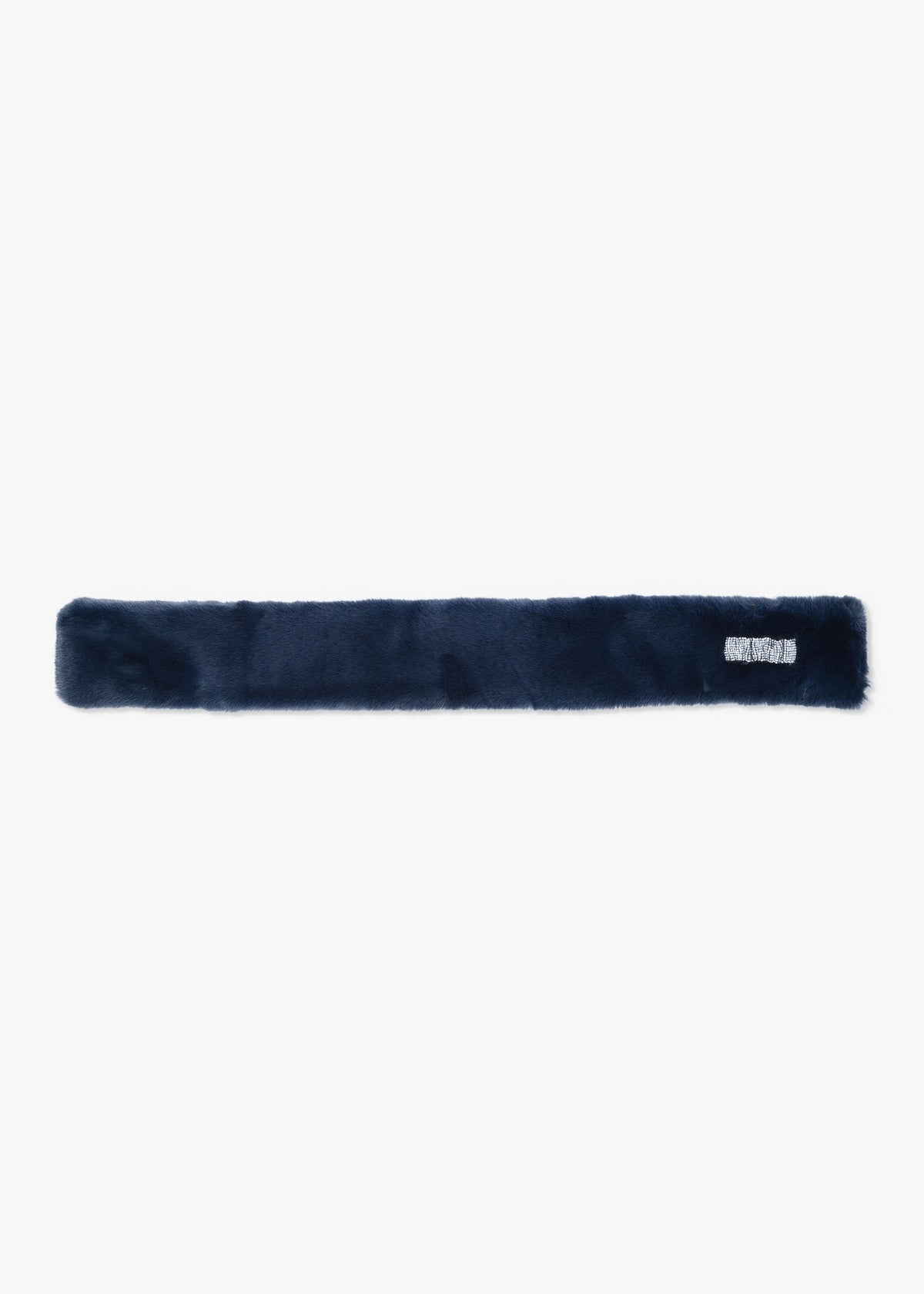 Navy Faux Fur Embellished Collar