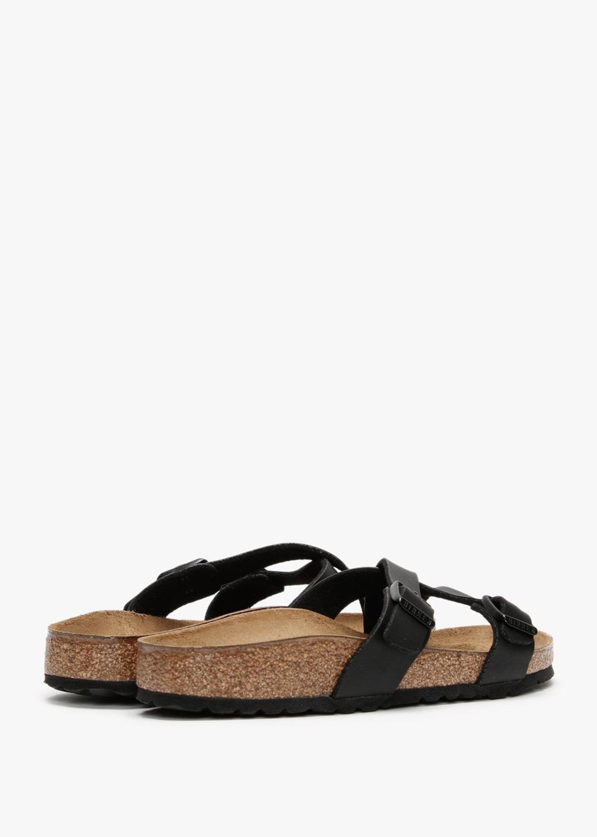 Yao Balance Black Birko-Flor Cross Strap Mules