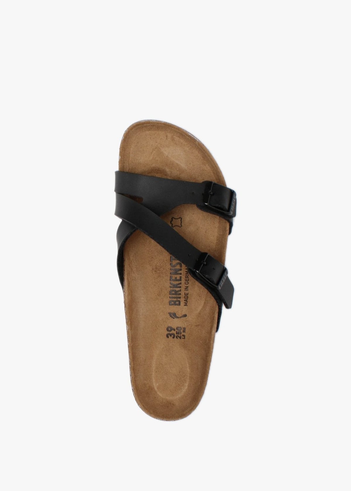Yao Balance Black Birko-Flor Cross Strap Mules
