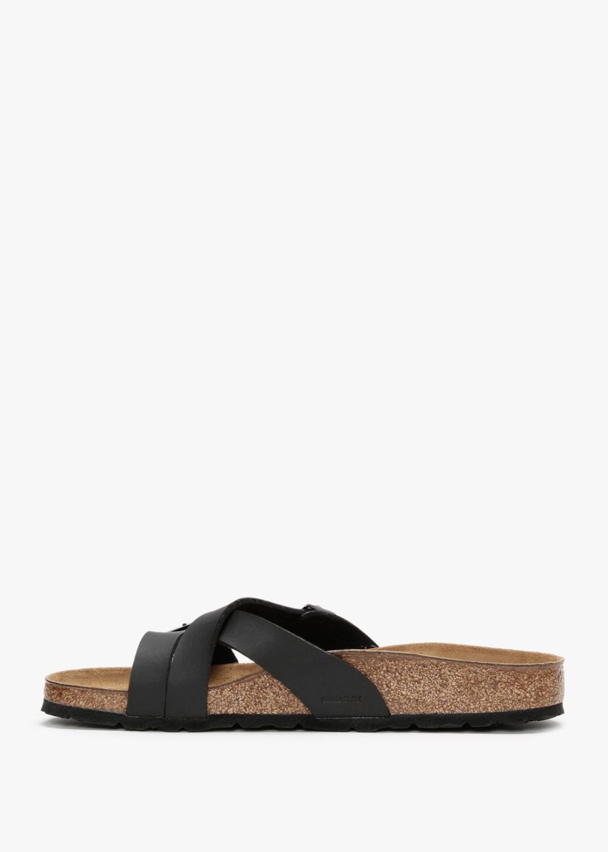 Yao Balance Black Birko-Flor Cross Strap Mules
