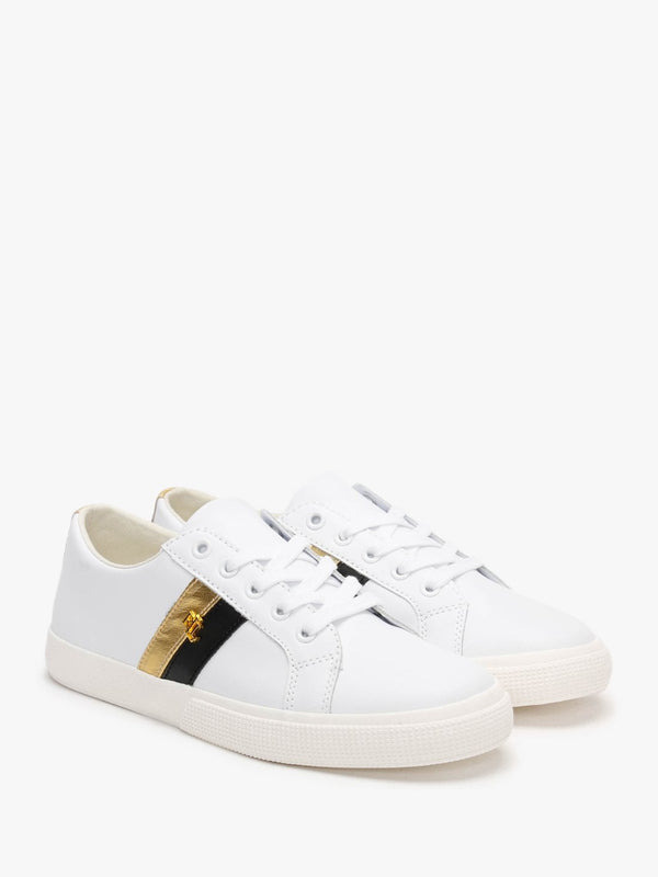 Janson II White Black Gold Leather Trainers