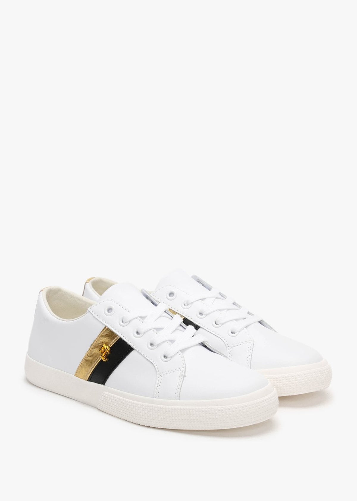 Janson II White Black Gold Leather Trainers