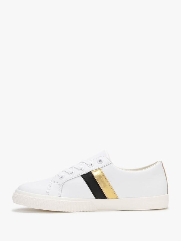 Janson II White Black Gold Leather Trainers