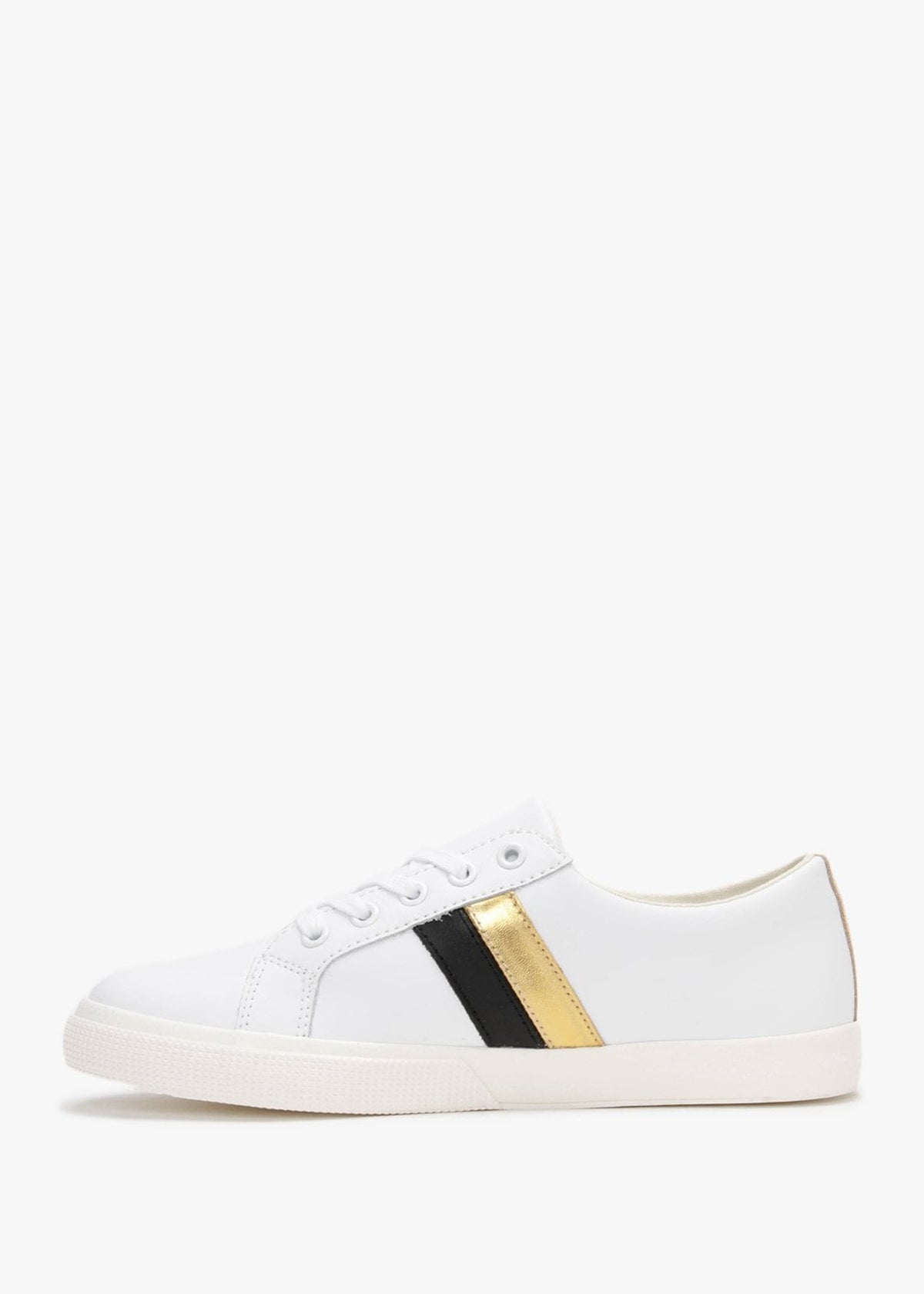 Janson II White Black Gold Leather Trainers