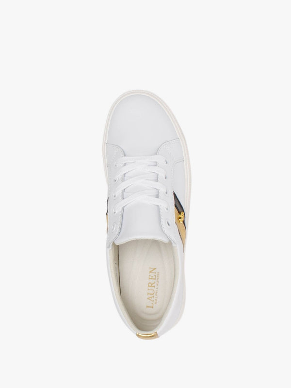 Janson II White Black Gold Leather Trainers
