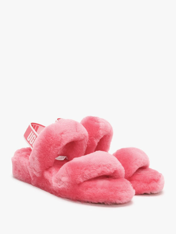 Fluff Oh Yeah Strawberry Sorbet Sheepskin Sliders