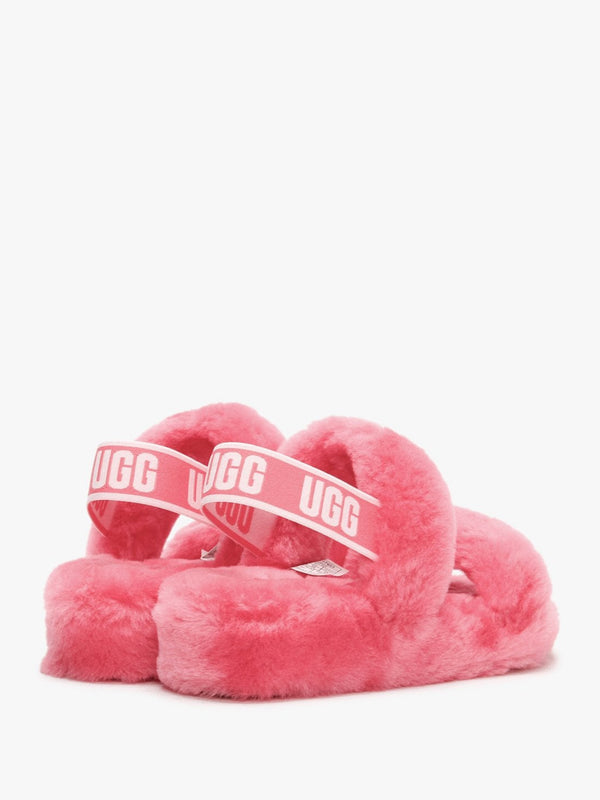 Fluff Oh Yeah Strawberry Sorbet Sheepskin Sliders
