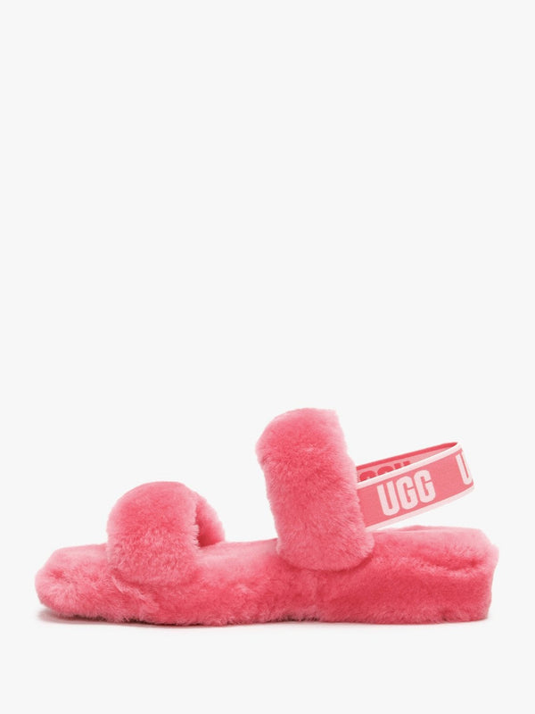 Fluff Oh Yeah Strawberry Sorbet Sheepskin Sliders