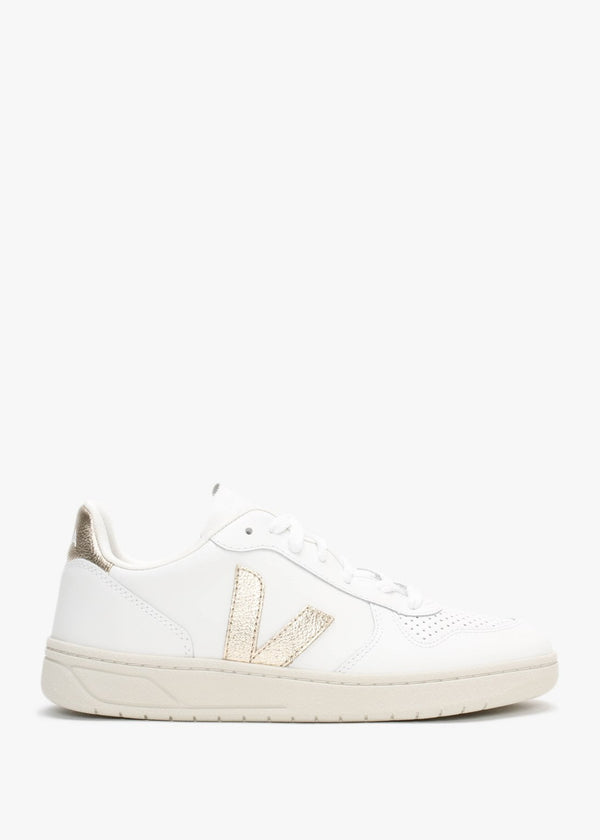 V-10 Leather Extra White Platine Trainers