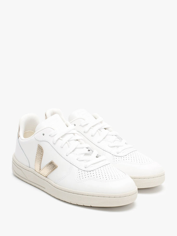 V-10 Leather Extra White Platine Trainers