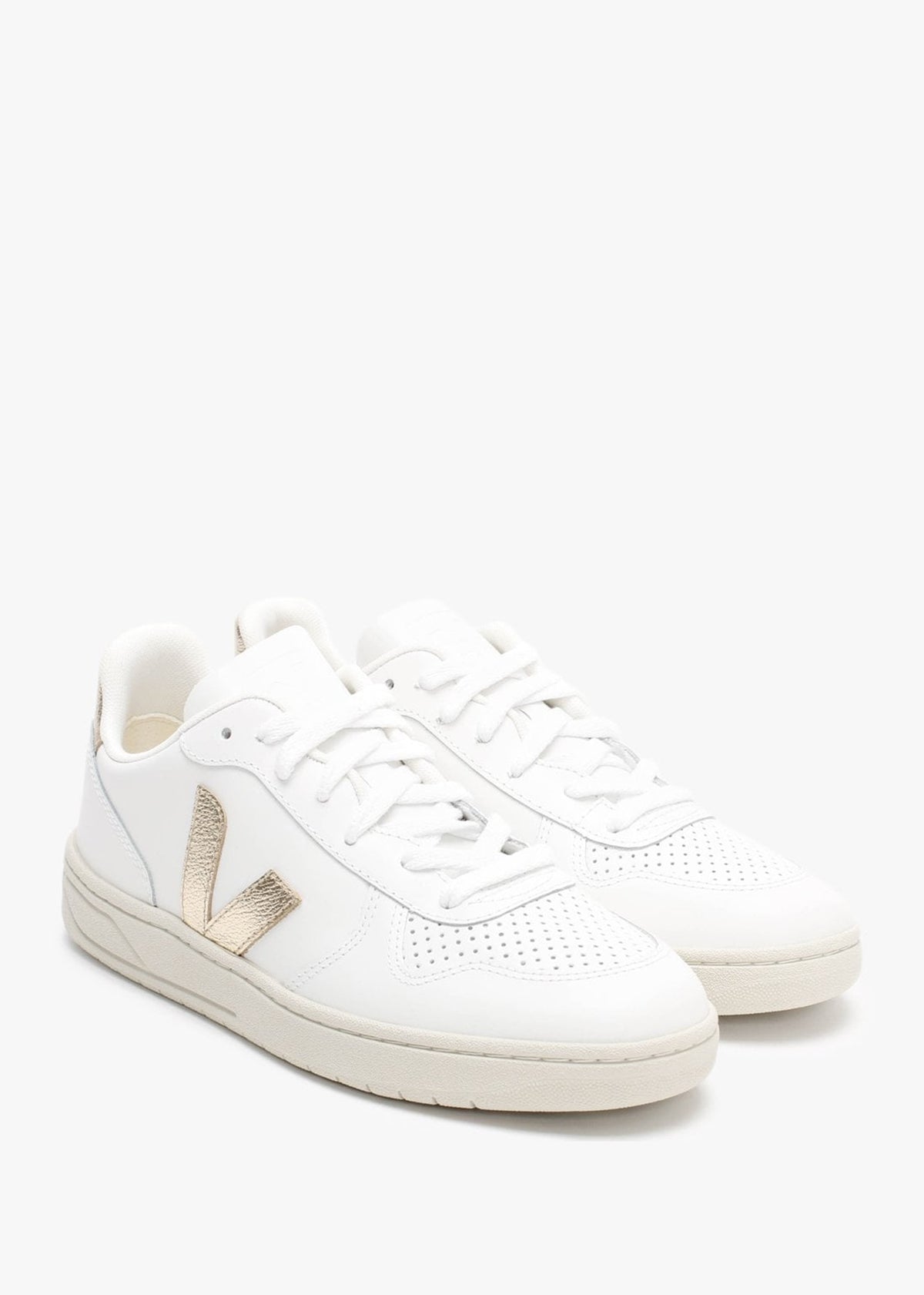 V-10 Leather Extra White Platine Trainers