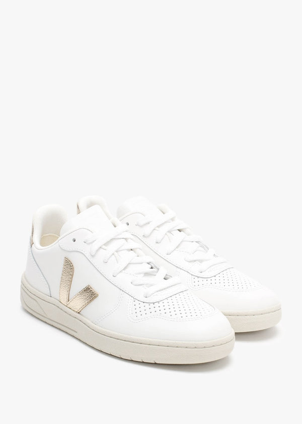 V-10 Leather Extra White Platine Trainers