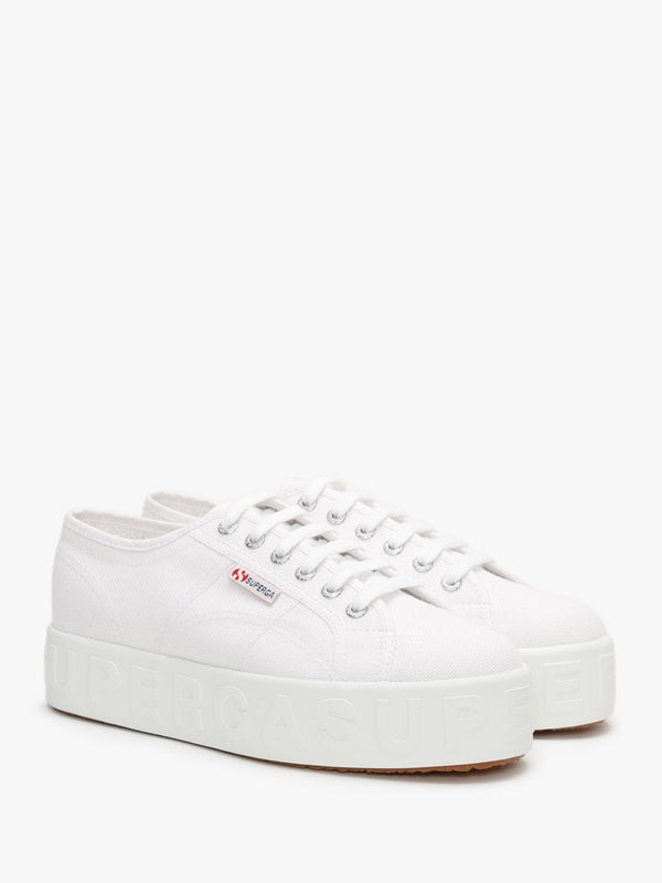 2790 3D Lettering White Flatform Trainers
