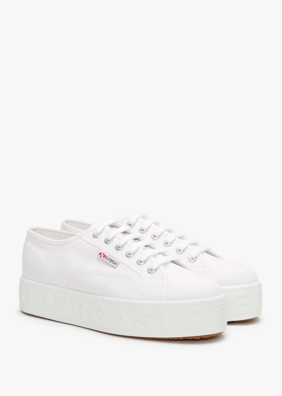 2790 3D Lettering White Flatform Trainers