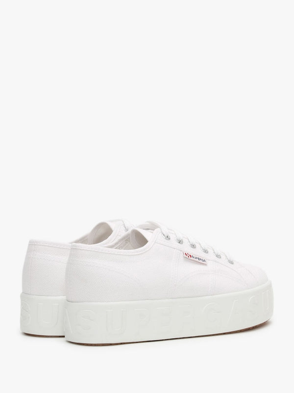2790 3D Lettering White Flatform Trainers