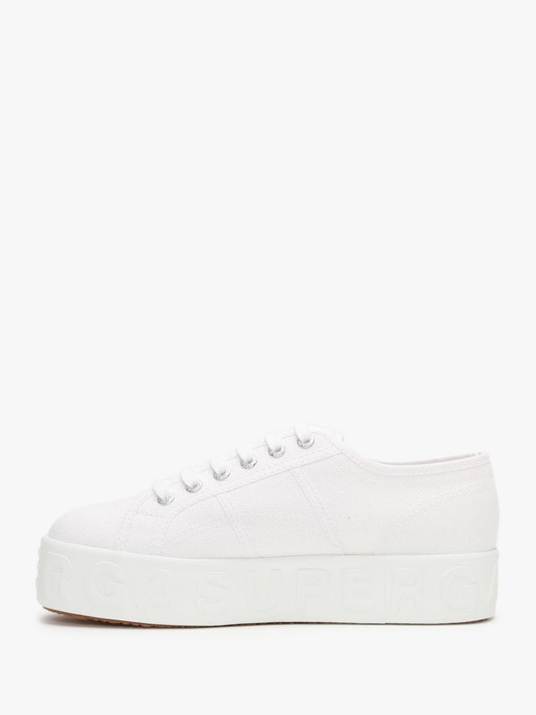 2790 3D Lettering White Flatform Trainers