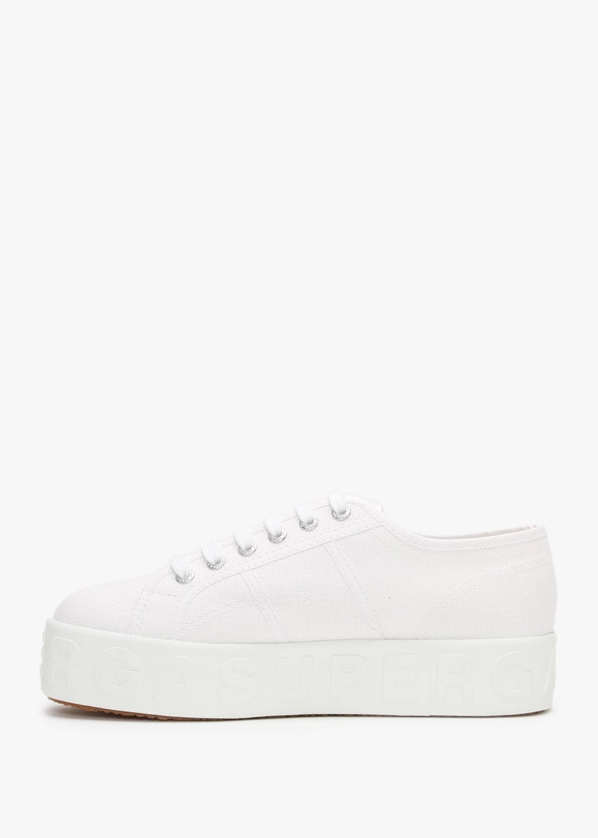 2790 3D Lettering White Flatform Trainers