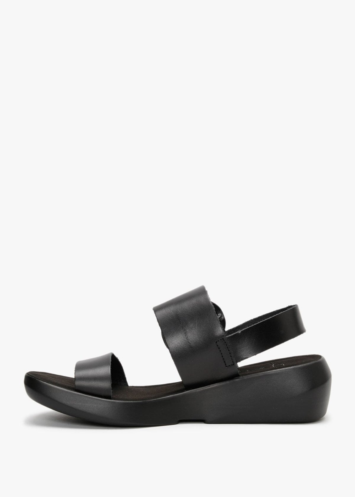 Bani Black Leather Big Buckle Sandals