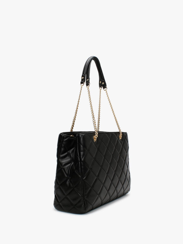 Ada Black Quilted Tote Bag