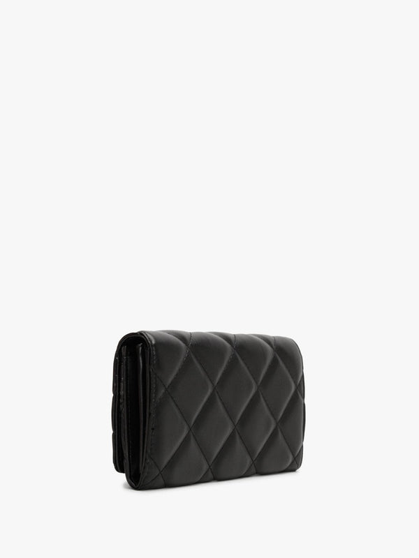 Ocarina Black Quilted Flap-Over Wallet