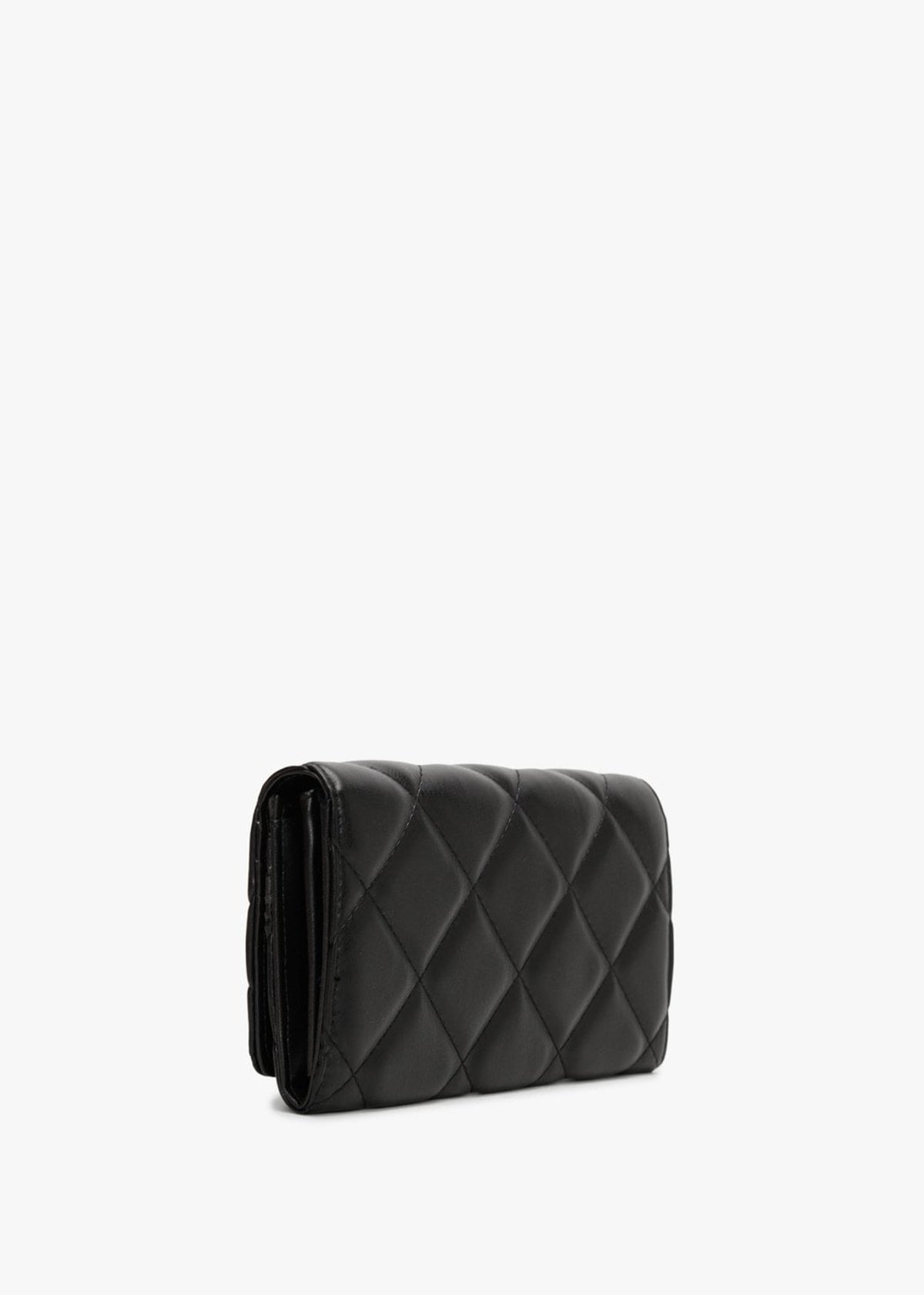 Ocarina Black Quilted Flap-Over Wallet