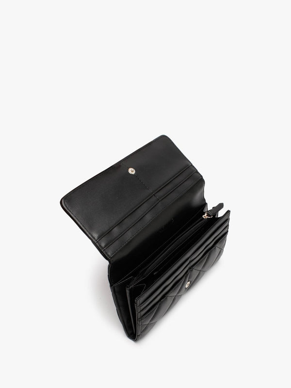 Ocarina Black Quilted Flap-Over Wallet