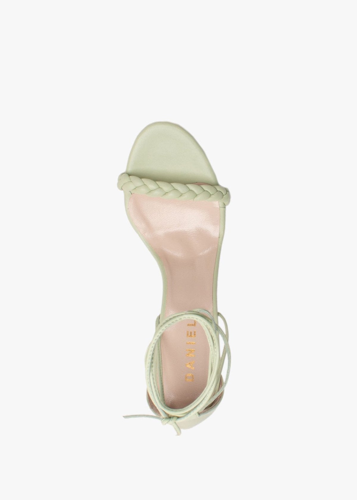 Frait Green Leather Braided Heeled Sandals