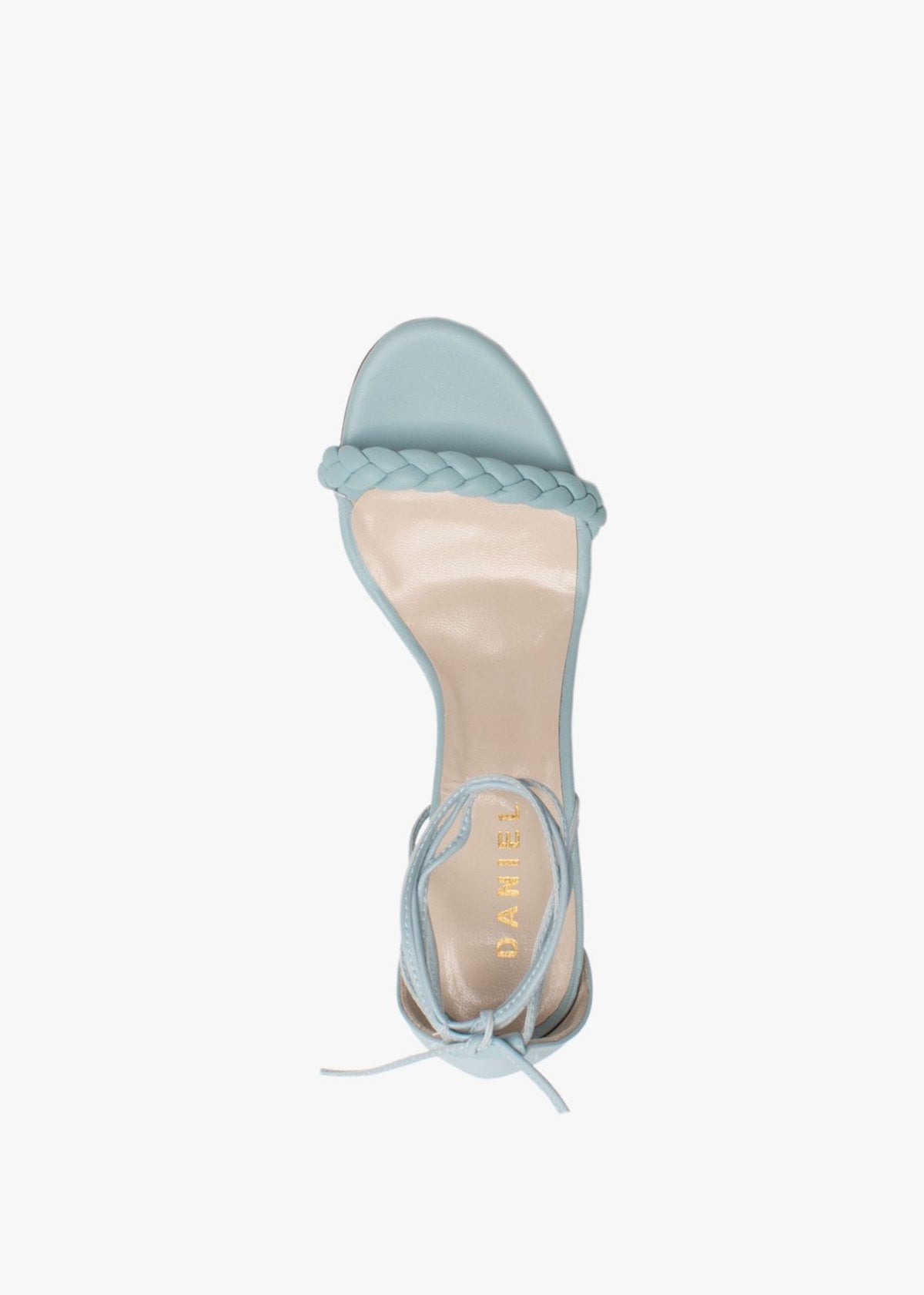 Frait Blue Leather Braided Heeled Sandals