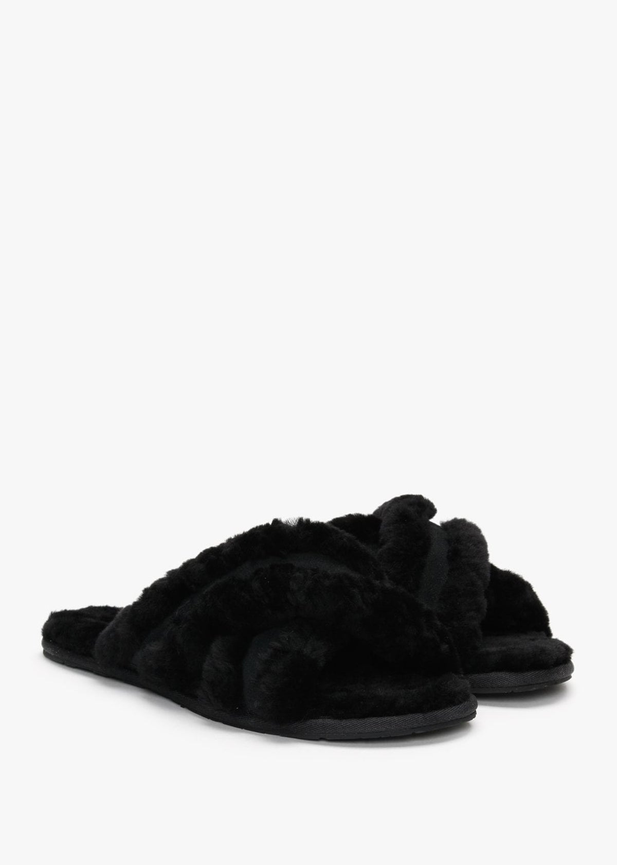 Scuffita Black Sheepskin Slippers